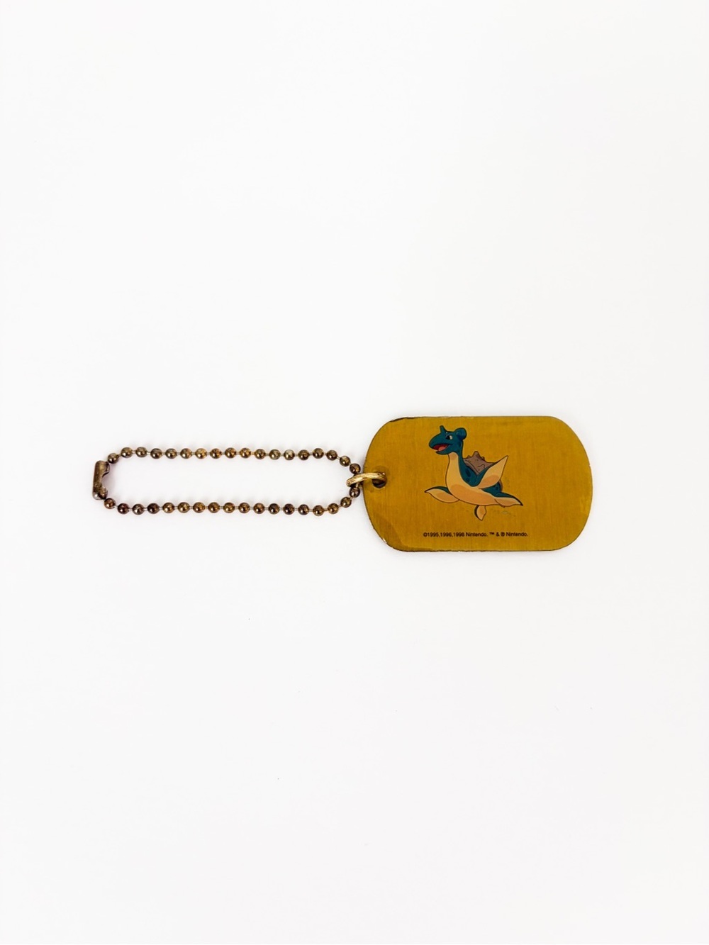 1998 Pokemon Lapras Dog Tag Key Chain Tag Got To Catch Them All #131